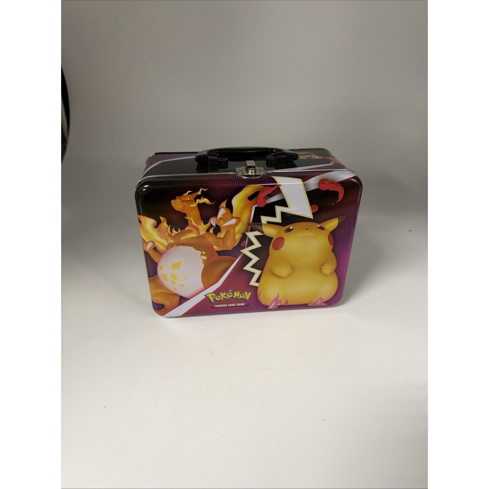 Pokemon Fall Collectors Chest Tin Lunchbox Charizard Pikachu Vivid Voltage EMPTY